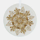 Ornement En Verre Verre de Noël Golden Sparkfake Snowflake (Verso)