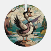 Ornement En Verre Verre Tiré Art, Verre Tiré Oie Silencieuse (Verso)