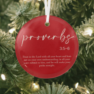 Ornement en verre Verse de la Bible de Noël