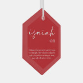 Ornement En Verre Verset de la Bible de Noël (Avant droite)