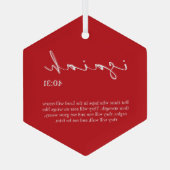 Ornement En Verre Verset de la Bible de Noël (Verso)