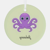 Ornement En Verre Vert octopus mou violet (Verso)
