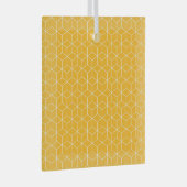 Ornement En Verre Vibrant Yellow Hexagonal Cube Pattern Design (Avant droite)