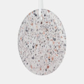 Ornement En Verre Vieille texture terrazzo, motif d'hamper. (Avant gauche)