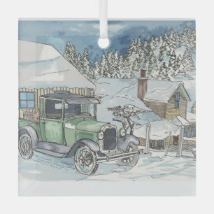 Ornement En Verre Vieux hiver