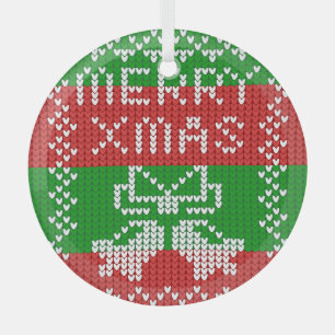 Ornement En Verre Vilain pull motif sonnettes Joyeux fils Xmas