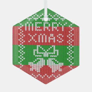 Ornement En Verre Vilain pull motif sonnettes Joyeux fils Xmas