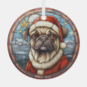 Ornement En Verre Village d'hiver en verre tendu Carlin Chien Noël (Recto)