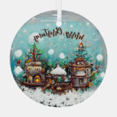 Ornement En Verre Village d'hiver Fairytale Maisons Snowflake (Verso)