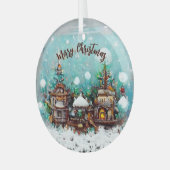 Ornement En Verre Village d'hiver Fairytale Maisons Snowflake (Avant gauche)