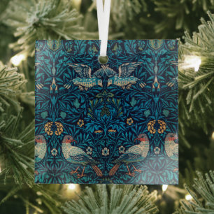 Ornement En Verre Vintage Christmas, William Morris