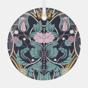 Ornement En Verre Vintage floral, Art nouveau, papier peint transpar