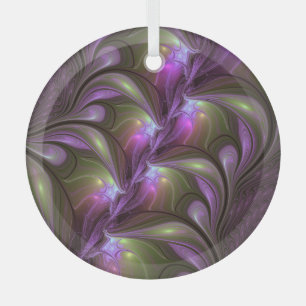 Ornement En Verre Violet Abstrait violet violet kaki fractal