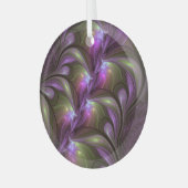 Ornement En Verre Violet Abstrait violet violet kaki fractal (Avant gauche)