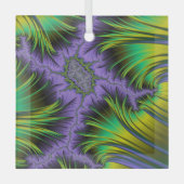 Ornement En Verre Violet et vert Feuillage Fractal Art (Recto)