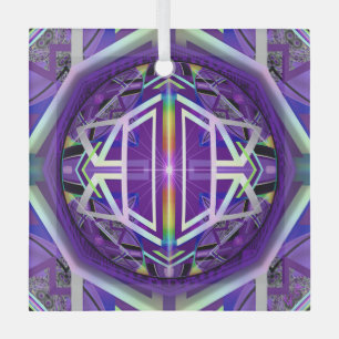 Ornement En Verre Violet W3