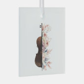 Ornement En Verre Violon aux fleurs. (Avant droite)