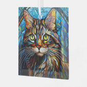 Ornement En Verre Vivid Tabby Cat Stained (Avant gauche)