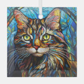 Ornement En Verre Vivid Tabby Cat Stained (Recto)