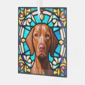 Ornement En Verre Vizsla Chien "Verre Tiré" (Avant gauche)