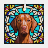 Ornement En Verre Vizsla Chien "Verre Tiré" (Verso)