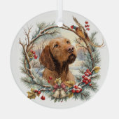 Ornement En Verre Vizsla Christmas  (Verso)