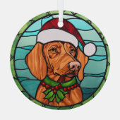 Ornement En Verre Vizsla Vitraux de Noël (Verso)