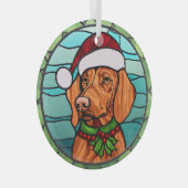 Ornement En Verre Vizsla Vitraux de Noël (Avant droite)