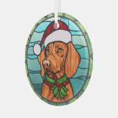 Ornement En Verre Vizsla Vitraux de Noël (Avant gauche)