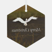 Ornement en verre volant d'Oiseau Heron (Verso)