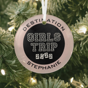 Ornement En Verre Voyage entre filles 2022 Week-end de vacances entr