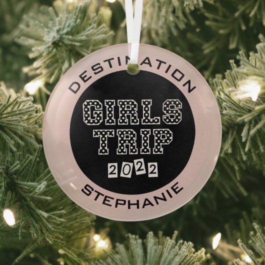 Ornement En Verre Voyage Filles 2022 Filles Week-end de vacances Get (Insitu)