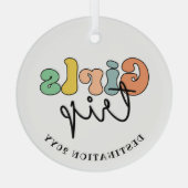 Ornement En Verre Voyage sur mesure pour filles | Vacances week-end  (Verso)