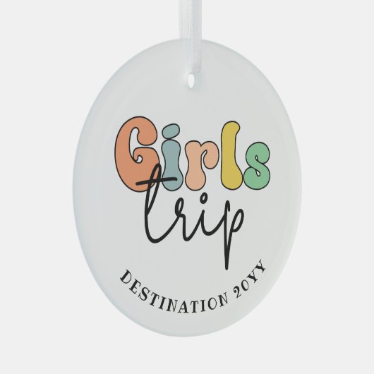 Ornement En Verre Voyage sur mesure pour filles | Vacances week-end  (Avant droite)