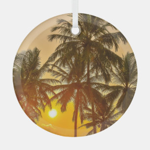 Ornement En Verre Vue du coucher du soleil sur la plage Sri Lanka