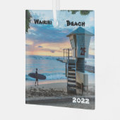 Ornement En Verre Waikiki O'ahu, Queen's Beach, (Avant gauche)