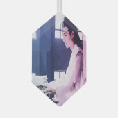 Ornement En Verre Wangji doux jouer la cithare (Avant droite)