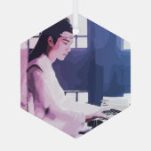 Ornement En Verre Wangji doux jouer la cithare (Verso)