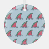 Ornement En Verre Watermelon shark : design motif vague. (Recto)