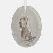 Ornement En Verre Weimaraner Avec Pheasant (Avant gauche)