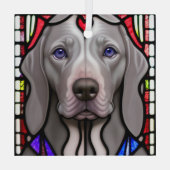 Ornement En Verre Weimaraner "Verre Tiré" (Verso)