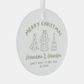 Ornement En Verre Whimsical Grandparents Pregnancy Announcement (Avant droite)
