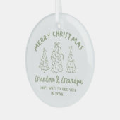 Ornement En Verre Whimsical Grandparents Pregnancy Announcement (Avant gauche)