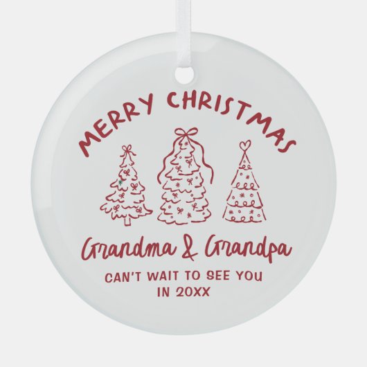 Ornement En Verre Whimsical Grandparents Pregnancy Announcement (Recto)