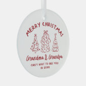 Ornement En Verre Whimsical Grandparents Pregnancy Announcement (Avant droite)