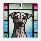 Ornement En Verre Whippet "Verre Tiré" (Verso)