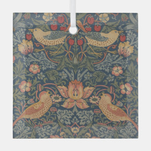 Ornement En Verre William Morris Fraise Voleurs Oiseaux