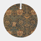 Ornement En Verre William Morris Honeysuckie Rich Rouge foncé bleu (Verso)