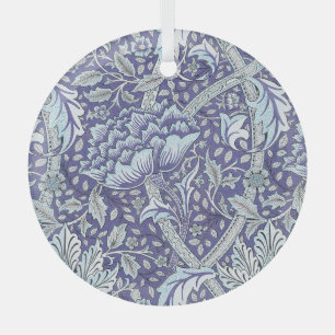 Ornement En Verre William Morris Windrush Motif Bleu Floral