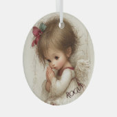 Ornement En Verre Wings of Prayer with Custom Name (Avant droite)